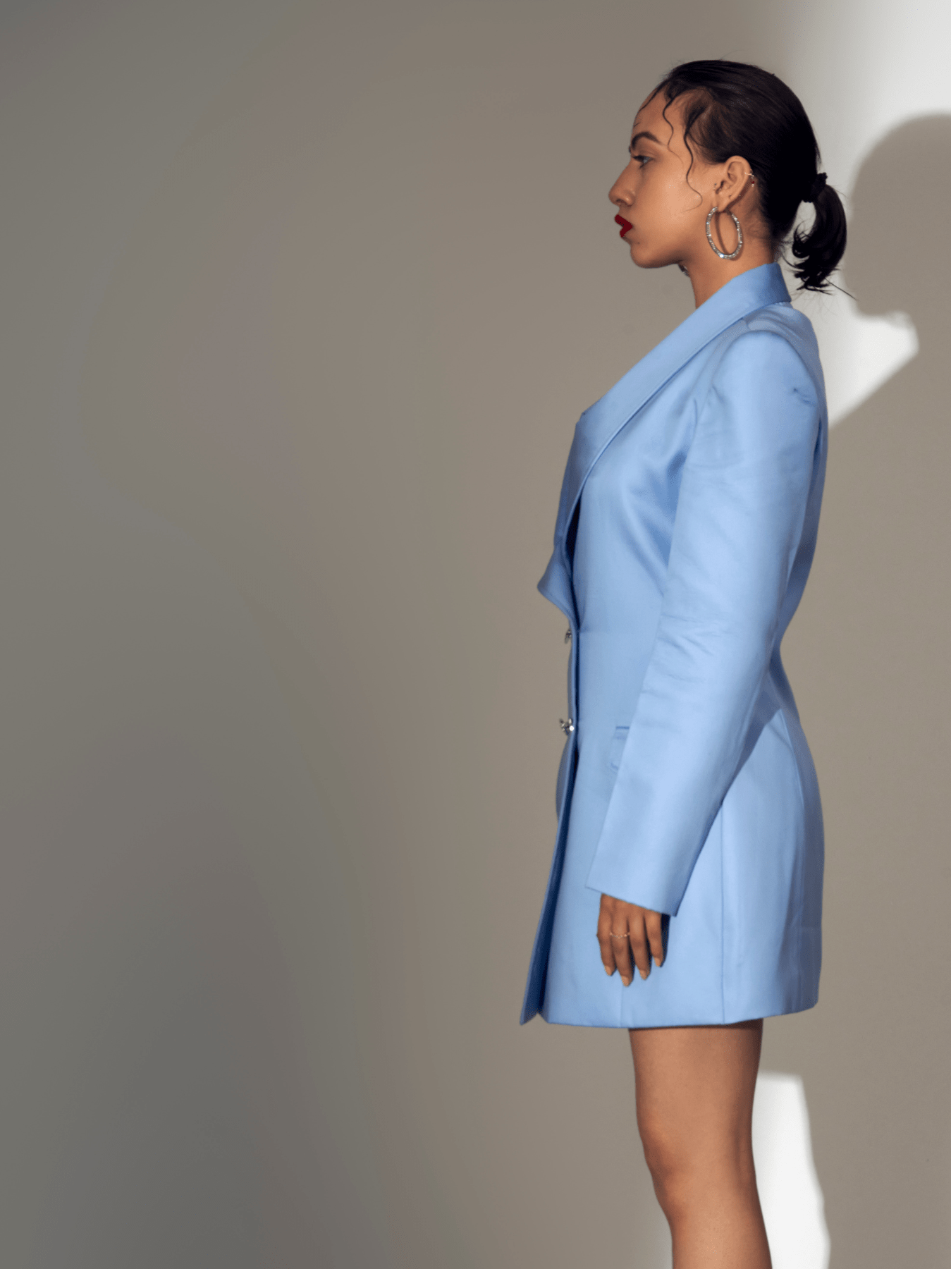 Cornflower blue double breasted blazer dress - PROTDresses