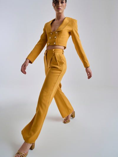 Mustard-yellow Vintage Power Suit