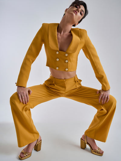 Mustard-yellow Vintage Power Suit