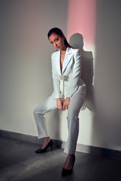 White Dinner Suit, White Dinner Coat, Womens White Dinner Jacket,White Tuxedo Jacket