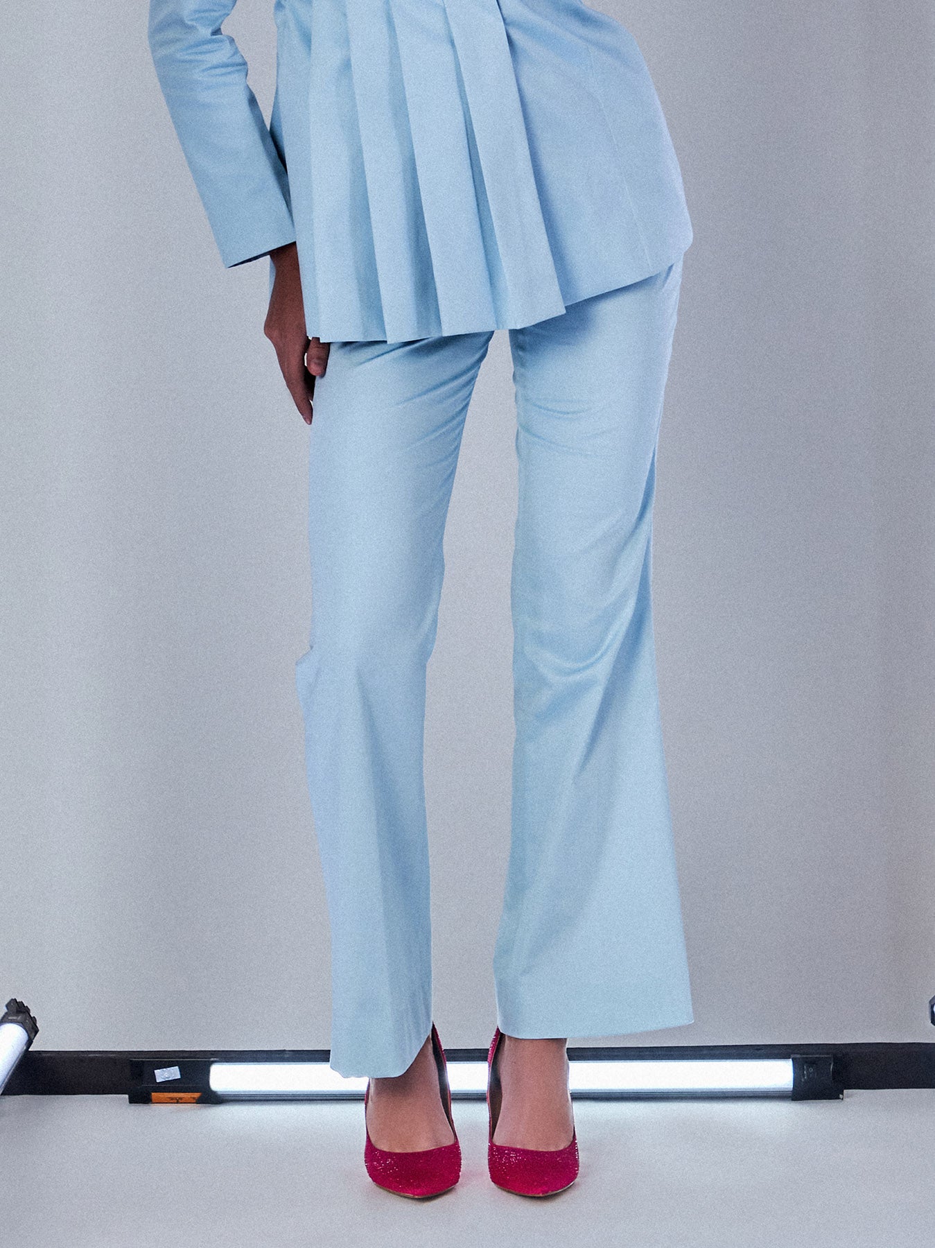 Sky blue trousers for women